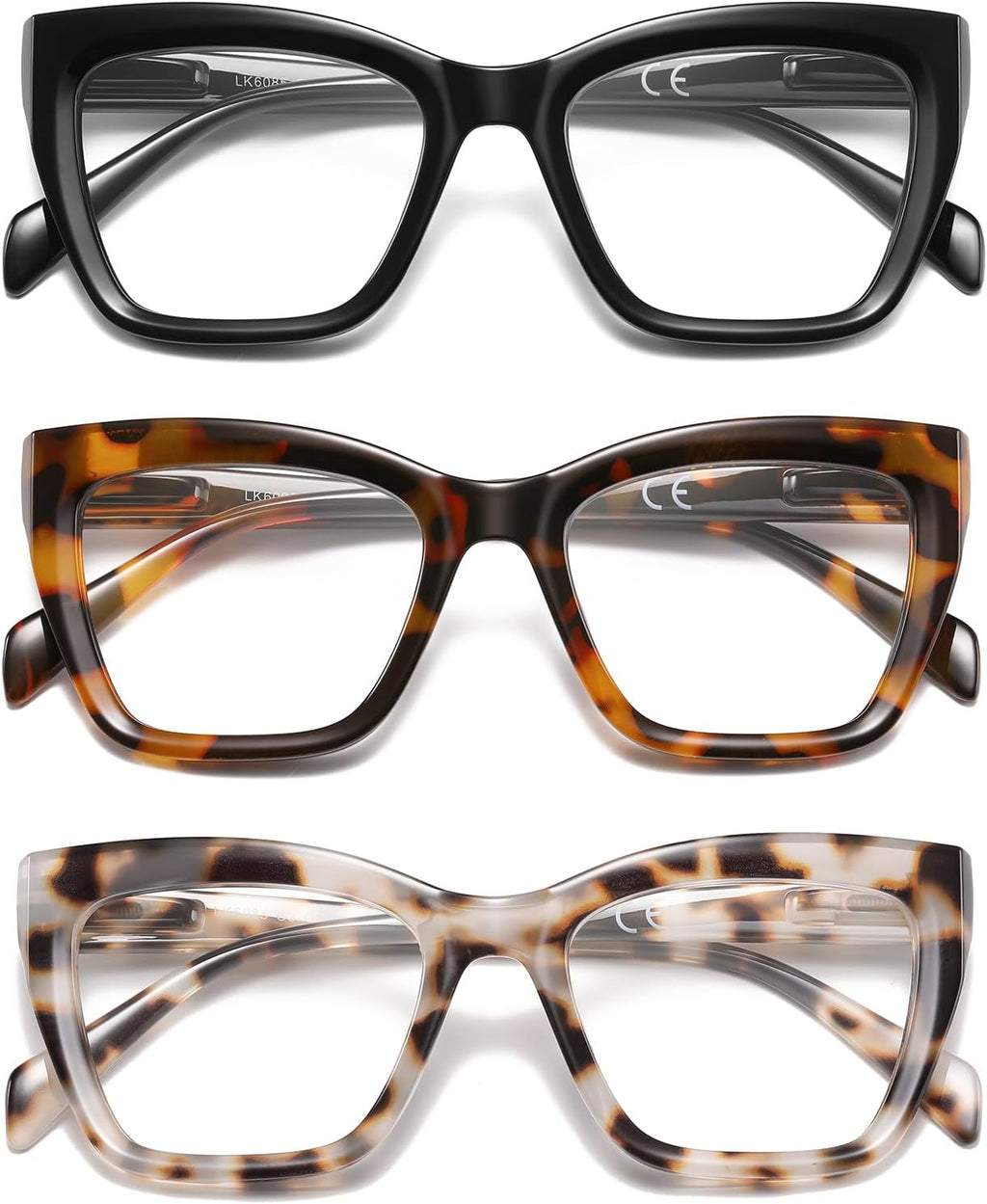 Oversized Reading Glasses Women Men Oprah Style Blue Light Blocking Computer Square Reader Spring Hinge Eyewear LK6085