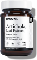 Amalth Artichoke Leaf Extract 120 Veg Capsules -20% Caffeoylquinic Acid Standardized Extract - Non-GMO Gluten Free