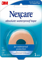 Nexcare Absolute Waterproof Tape, Flexible Foam Medical Tape, Secures Dressing and Keeps Wounds Dry - 1 In x 5 Yds, 1 Roll of Tape