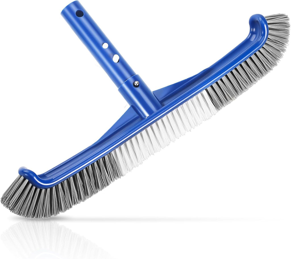 Pool Brush Head, Scrub Brush with Premium Nylon Bristles,Curved Ends High-Efficiency Pool Broom/Pool Brushes for Cleaning Inground/Above Ground,Swimming Pool, Walls, Bathtubs, Tiles & Floors(Blue)