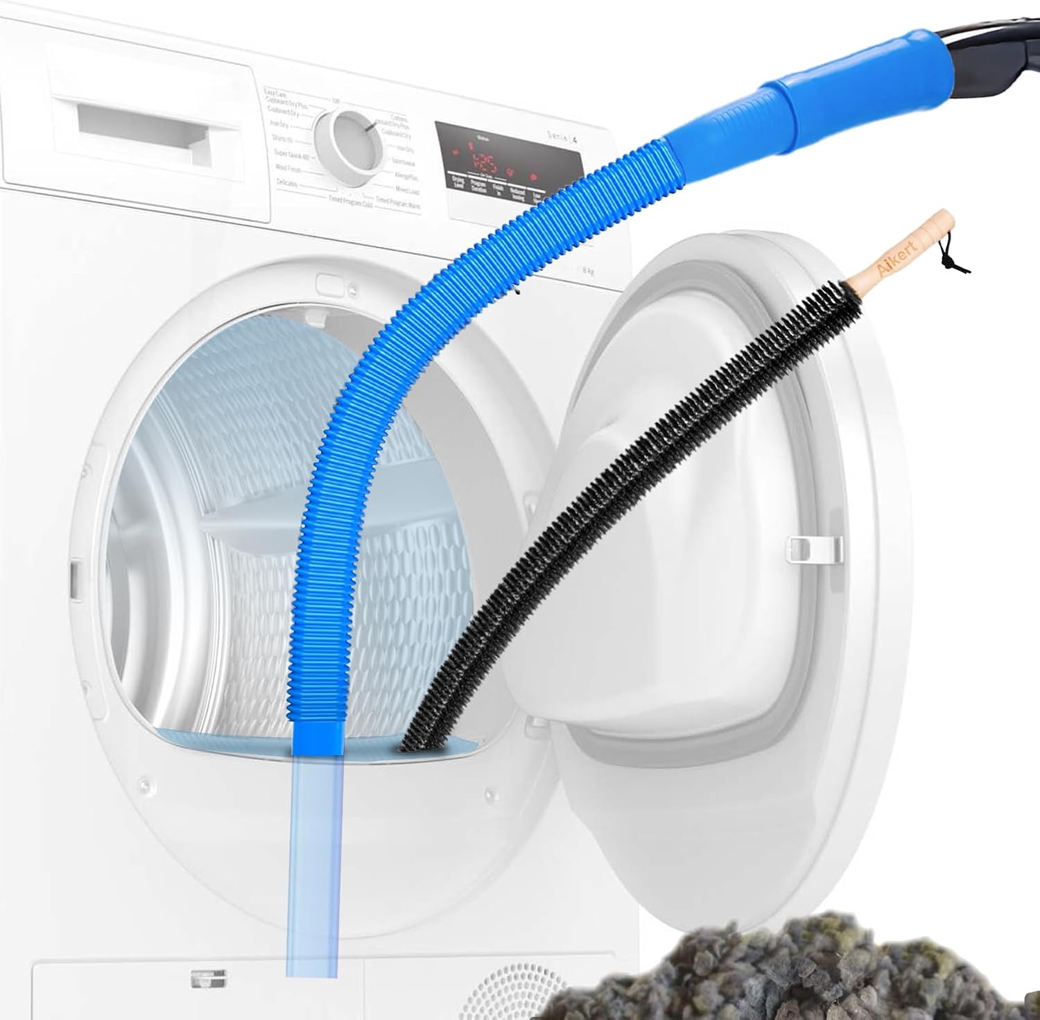Dryer Vent Cleaner Kit Vacuum Attachment Hose and Dryer Lint Brush Vent Trap Cleaner for Cleaning Dryer Lint Remover/Blue