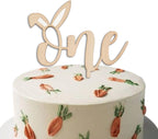 Bunny One Cake Topper - Easter Rabbit Theme Cake Topper, Some Bunny is One, Spring Easter First Birthday Party Cake Decorations for Cake Smash, Photo Props...