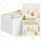Horaldaily 100 Christmas Disposable Paper Decorative Guest Napkins, White Gold Foil Christmas Tree Cartoon Hand Towel for Party Lunch Dinner Kitchen Bathroom