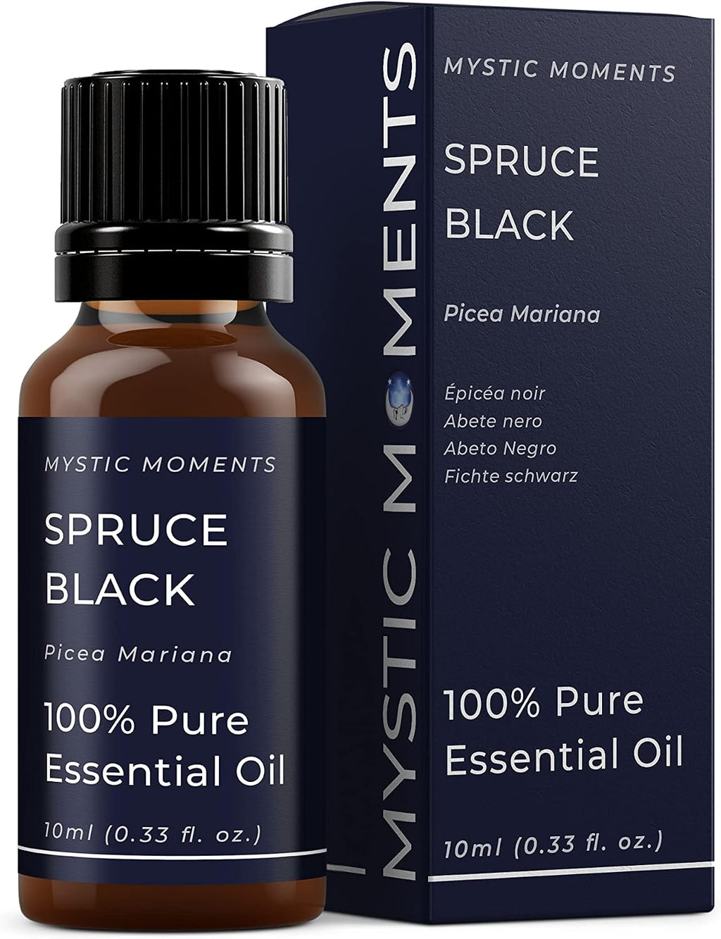 Mystic Moments | Spruce Black Essential Oil 10ml (Picea Mariana) | Fresh Woody Forest Aroma | Uplifting & Clarifying Scent for Diffusers and Home Fragrance