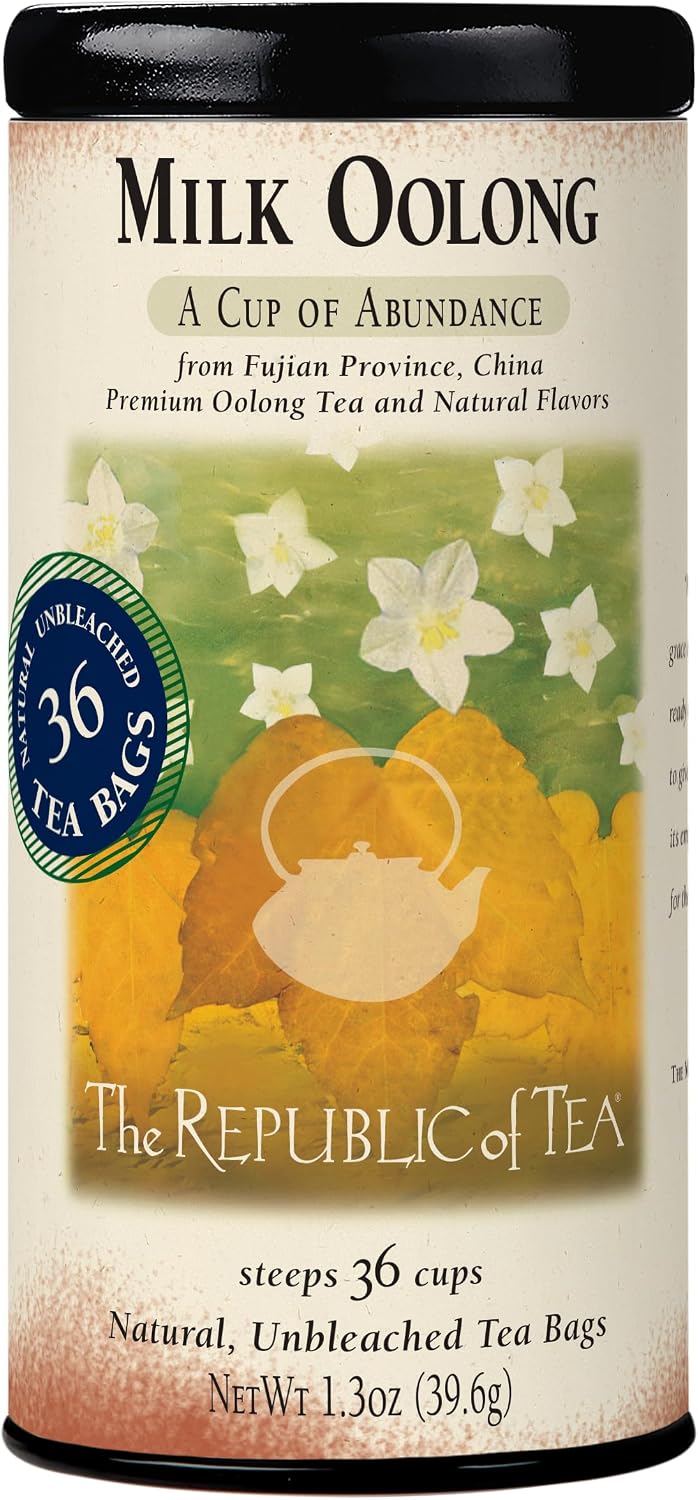 The Republic of Tea — Milk Oolong Tea Tin, 36 Tea Bags, Naturally Caffeinated