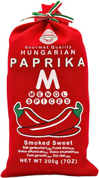Menol Spices Authentic Hungarian Smoked Paprika Powder (Smoked Sweet, 7oz / 200g) Gourmet Quality, Produced in region of Szeged, Hungary, Incredible Flavor, Freshly ground