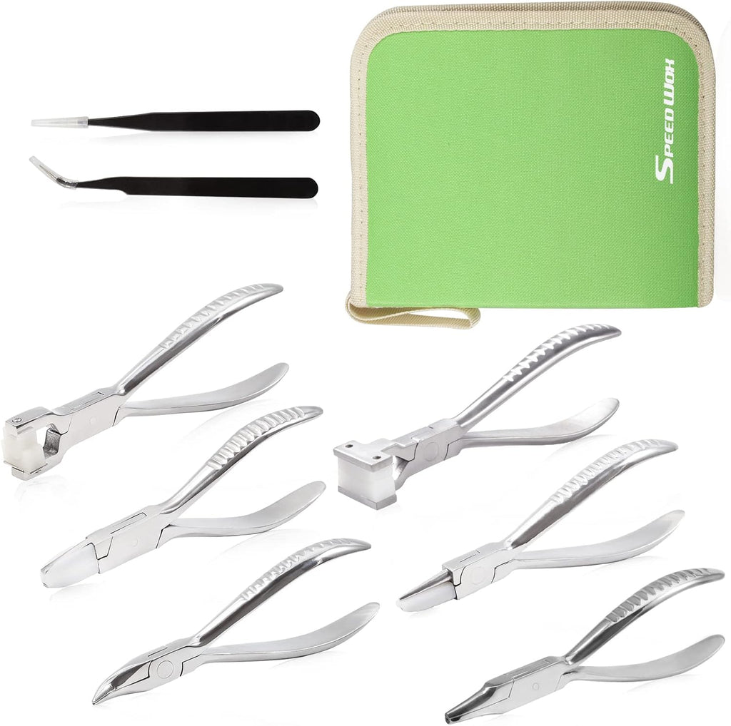 SPEEDWOX Eyeglasses Pliers Set - 6 Pieces Including Nose Pad, Arm, Frame Adjusting Pliers