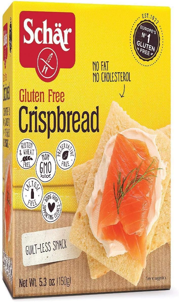 Schar - Crispbread - Certified Gluten Free - No GMO's, Lactose, Fat, Cholesterol, Wheat or Preservatives - (5.3 oz)