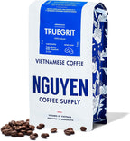 Nguyen Coffee Supply - Truegrit Robusta: Medium Roast Premium Whole Coffee Beans, Vietnamese Single Origin, Direct Trade, Low Acid with High Caffeine Content, Roasted in Brooklyn [12 oz Bag]