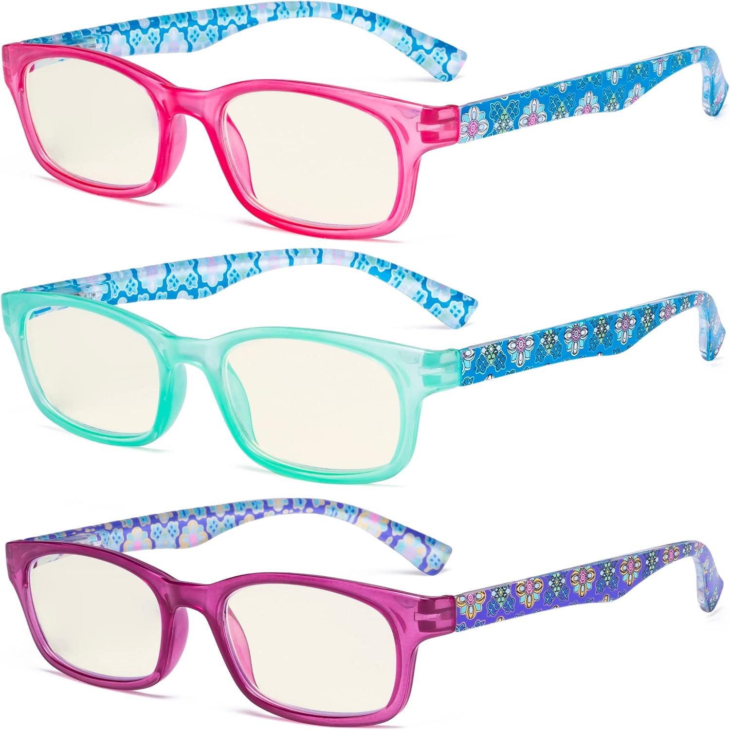 Eyekepper Multipack tinted Blue Light Blocking Reading Glasses for Women Men Readers Computer Eyeglasses