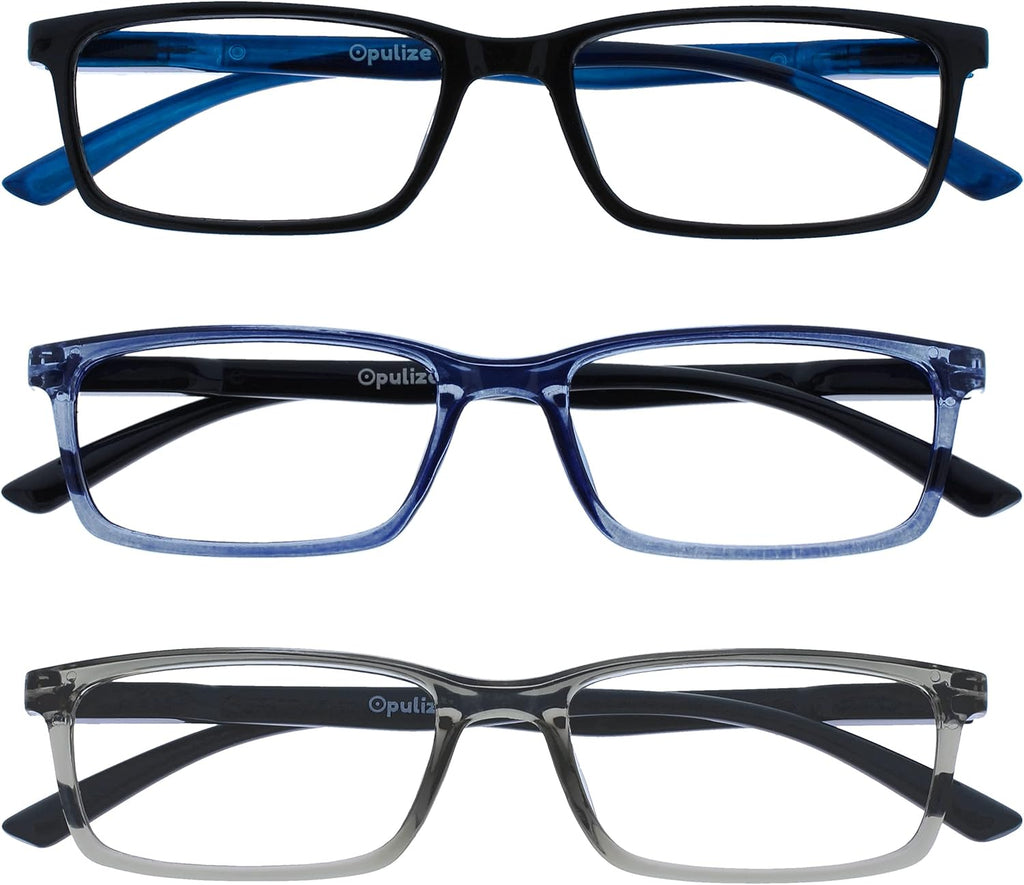 OPULIZE BLU Blue Light Blocking Reading Glasses for Women Men, Cool Round Frame with Anti-Glare, UV and Eyestrain Protection