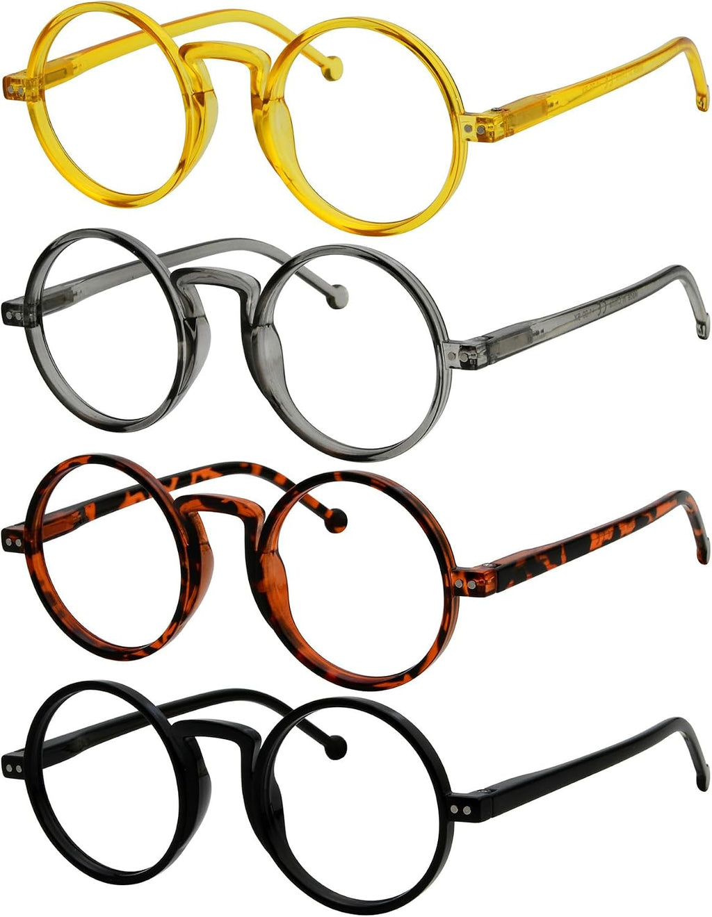 Eyekepper 4 Pack Oversized Round Reading Glasses for Men Women Retro Readers+1.75