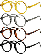 Eyekepper 4 Pack Oversized Round Reading Glasses for Men Women Retro Readers+1.75