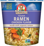 Dr. McDougall's Vegan Ramen Chicken Soup - Chicken Noodle Soup - Instant Ramen Noodle Cups - Oil-Free, Non-GMO, Organic - 1.4 Ounces - Pack of 6