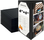12 Pack Table Tent Triangle Menu Holders 4x6 Inch, 3-Sided PU Leather Menu Covers for Restaurant, Bar, Cafe, Wedding