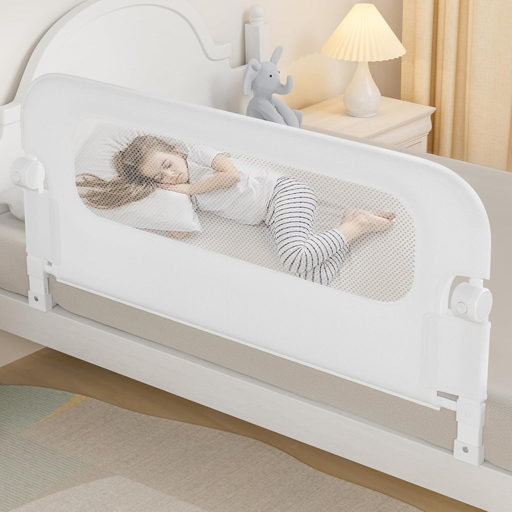 Baby Bed Rail Guard for Toddlers -47" Toddler Bed Rails for Twin, Full, Queen, King Bunk Size Bed Swing Down Bedrail Extral Tall Child Safety Side Railing Guards for Kids