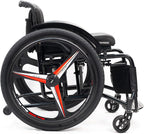 Folding All-Terrain Ultra Lightweight Sports Wheelchair,Aluminum Alloy Wheelchair,Sports Folding Transport Wheelchair,Self-propelled Manual Wheelchairs,220LBs Weight Capacity(Size:Seat width 42cm/16.5