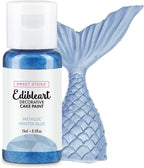 Sweet Sticks Edible Art Decorative Cake Paint 0.5 Ounce (15 Milliliters), Metallic Winter Blue