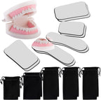 10 Pieces Dental Mouth Mirror Occlusal Reflector Intraoral Photography Mirror 2 Sided Dental Plated Glass Intraoral Photo Glass for Clinic Dentist