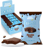 Munch Better Chocolate Fudge Protein Brownies – 15g Protein, Soft & Chewy, Gluten-Free, Low Sugar, Individually Wrapped, Clean Ingredients – 12 Count Box, Perfect Anytime Snack