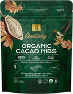 U Chocolate Organic Roasted Cacao Nibs, Unsweetened Superfood – Fresh from our Farm – Vegan, Allergen-Free, Single-Origin Keto Snack & Topping – 16 oz