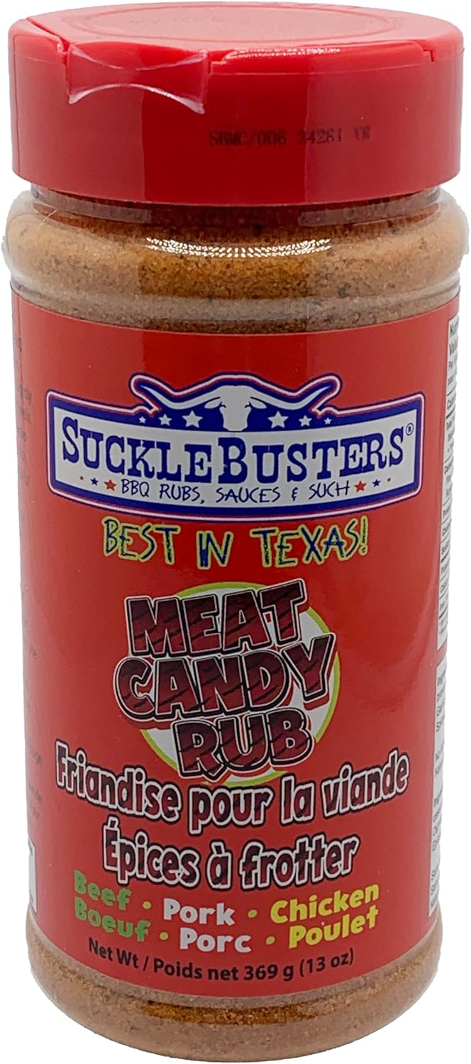 SuckleBusters Meat Candy BBQ Seasoning for Pork, and Chicken – Super Sweet, Deep Red Color, Slightly Smoky BBQ Flavor, 13 oz Shaker Jar