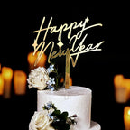 Happy New Year 2026 Cake Topper-Winter Xmas Holiday Cake Decor-Hello 2026 Hello New Year Eve Party Decorations Supplies
