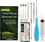 Airgoesin™ Upgraded Tonsil Stone Remover Tool, Blue, 5 Tips, Tonsillolith Pick Case + 1 Irrigator Fresh Breath Oral Rinse