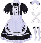 Anime Maid Cosplay Dress Set for Women Cute Waitress Outfit with Accessories for Masquerade and Theme Parties
