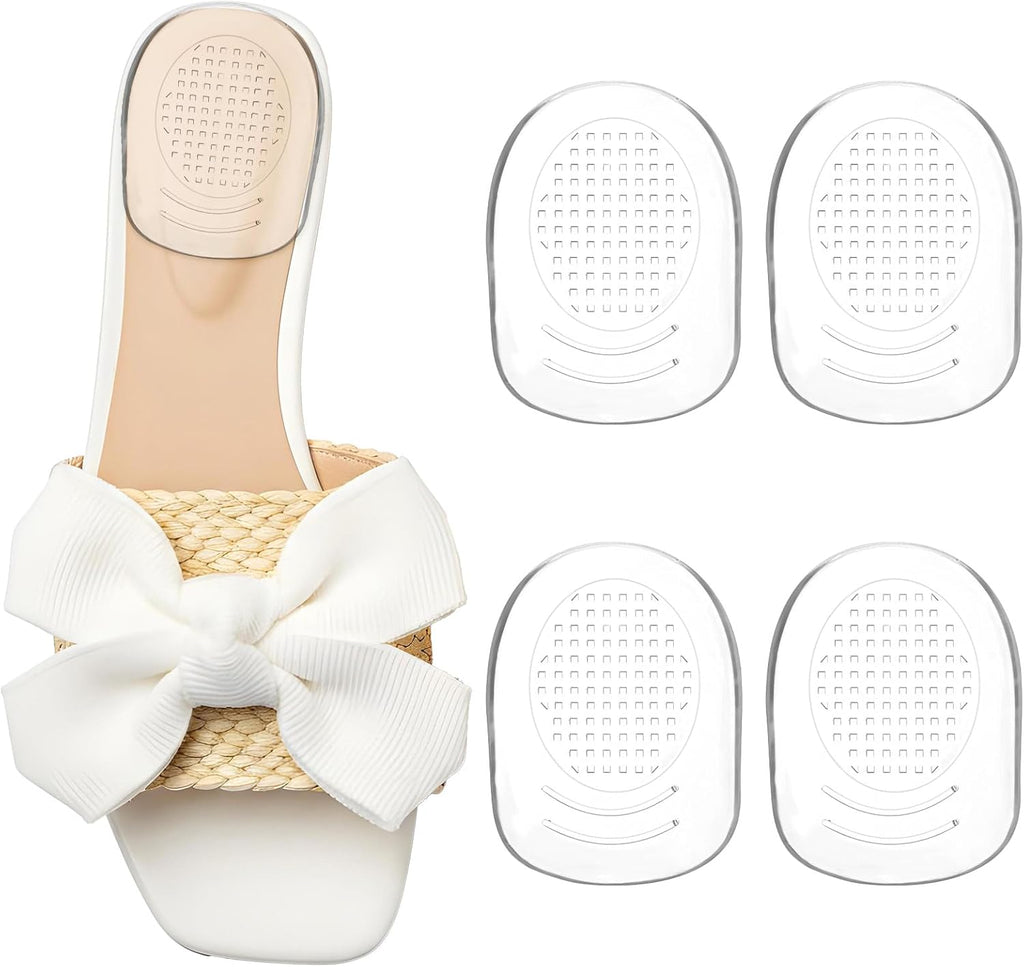 Gel Heel Cushion Cups for Plantar Fasciitis, 2 Pairs/4Pcs Gel Heel Support Pads for Shoes, Silicone Heel-Pad for Bone Spur & Achilles Tendonitis,Women (L)