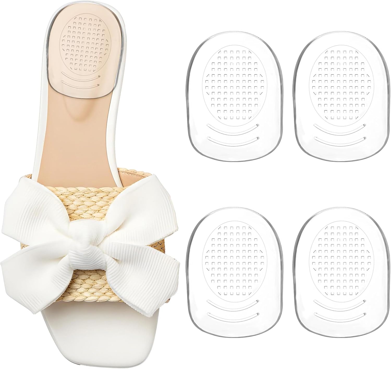 Gel Heel Cushion Cups for Plantar Fasciitis, 2 Pairs/4Pcs Gel Heel Support Pads for Shoes, Silicone Heel-Pad for Bone Spur & Achilles Tendonitis,Women (L)