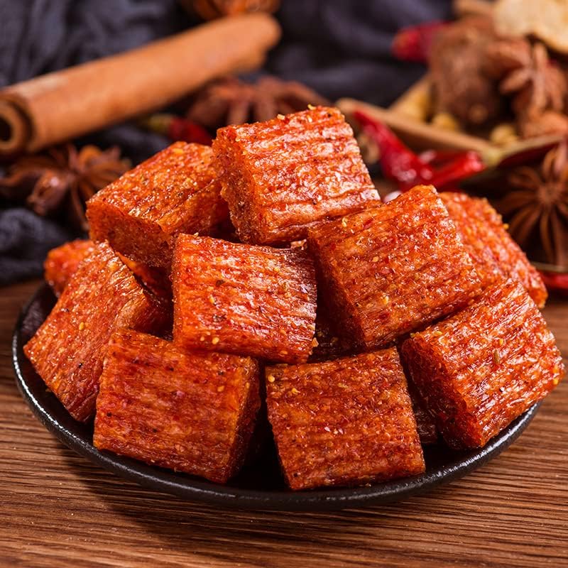 Spicy Noodle Web Celebrity latiao Snacks ,Big Spicy Piece Nostalgia Spicy，Convenient Fast Food，Gluten, Casual Snacks，Handmade Spicy Strips ，Chinese snacks (Spicy Cubes,1 bag)