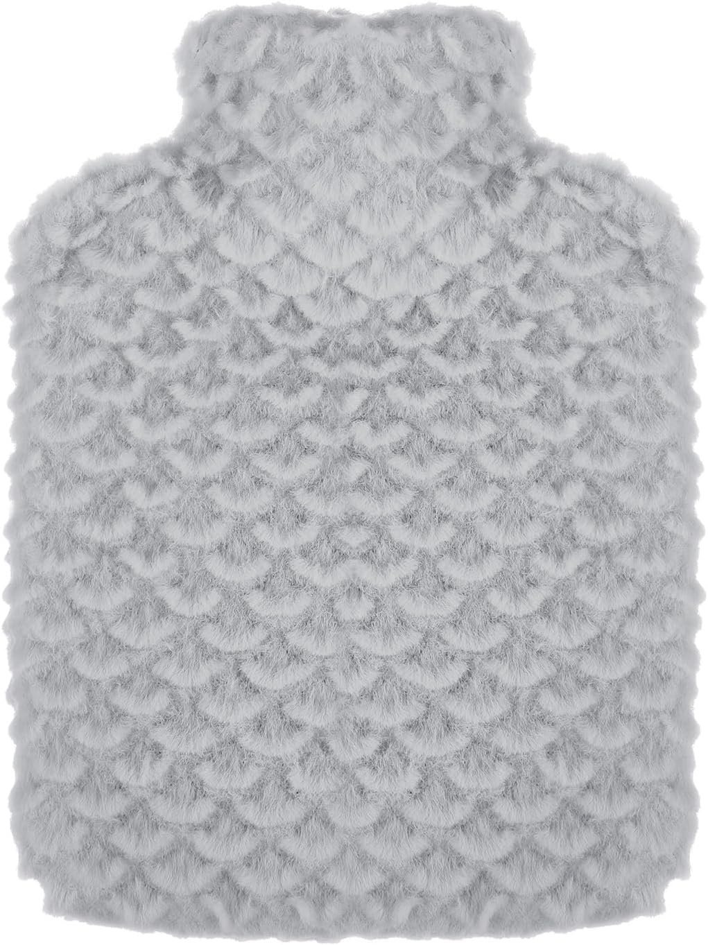 Hot Water Bottle, 500ml Small Hot Water Bottle with Cover Mermaid Style Hand Warmer with Soft Premium Faux Fur Cover 2-in-1 Bottles for Cold & Hots Compress Bag for Women Seniors (Gray)