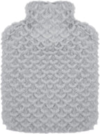 Hot Water Bottle, 500ml Small Hot Water Bottle with Cover Mermaid Style Hand Warmer with Soft Premium Faux Fur Cover 2-in-1 Bottles for Cold & Hots Compress Bag for Women Seniors (Gray)