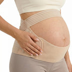 leeveel Maternity Belly Band for Pregnancy - 3 in 1 Pregnancy Support Belt for Back, Pelvic & Hip Support - Adjustable Abdominal Binder & Prenatal Cradle - Pregnancy Must Haves (Beige, XX-Large)
