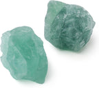 QINJIEJIE 2PCS Green Fluorite 1.8-2.2'' Natural Rough Crystal Rocks Bulk Large Crystal Stones for Tumbling Cabbing Polishing Fountain Rocks DIY Decoration Handmade Gifts
