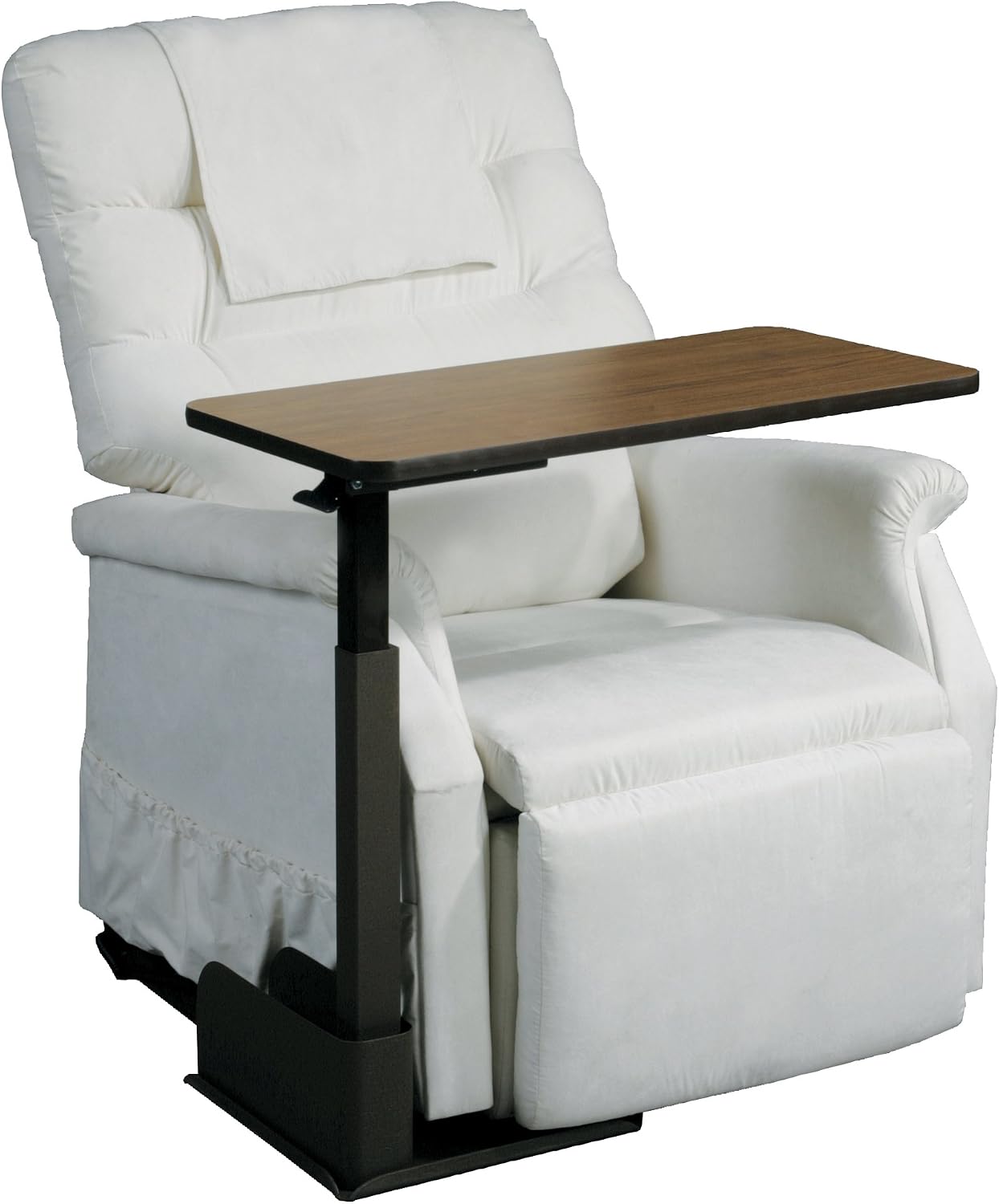 Drive Medical Deluxe Seat Lift Chair Overbed Table, Walnut