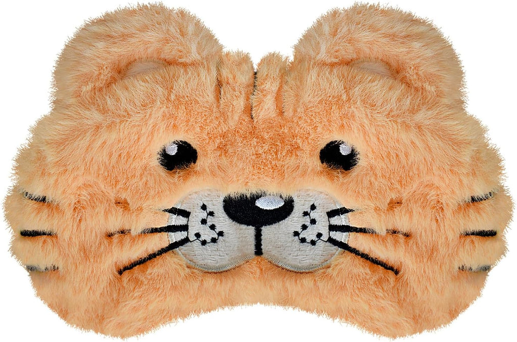 Cute Tiger Sleeping Mask, Soft Fluffy Plush Blindfold Funny Novelty Sleep Mask Eye Cover Eyeshade for Kids Girls Boys Women Night Nap Travel Meditation