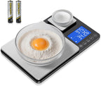 Dual Platform Food Kitchen Scale with 0.01g/0.001oz High Precision, 15kg/33lb Bakery Scale, Dual Accuracy Kitchen Scale for Sourdough Bread, Baking and Cooking with 7 Unit Tare and Totalizer