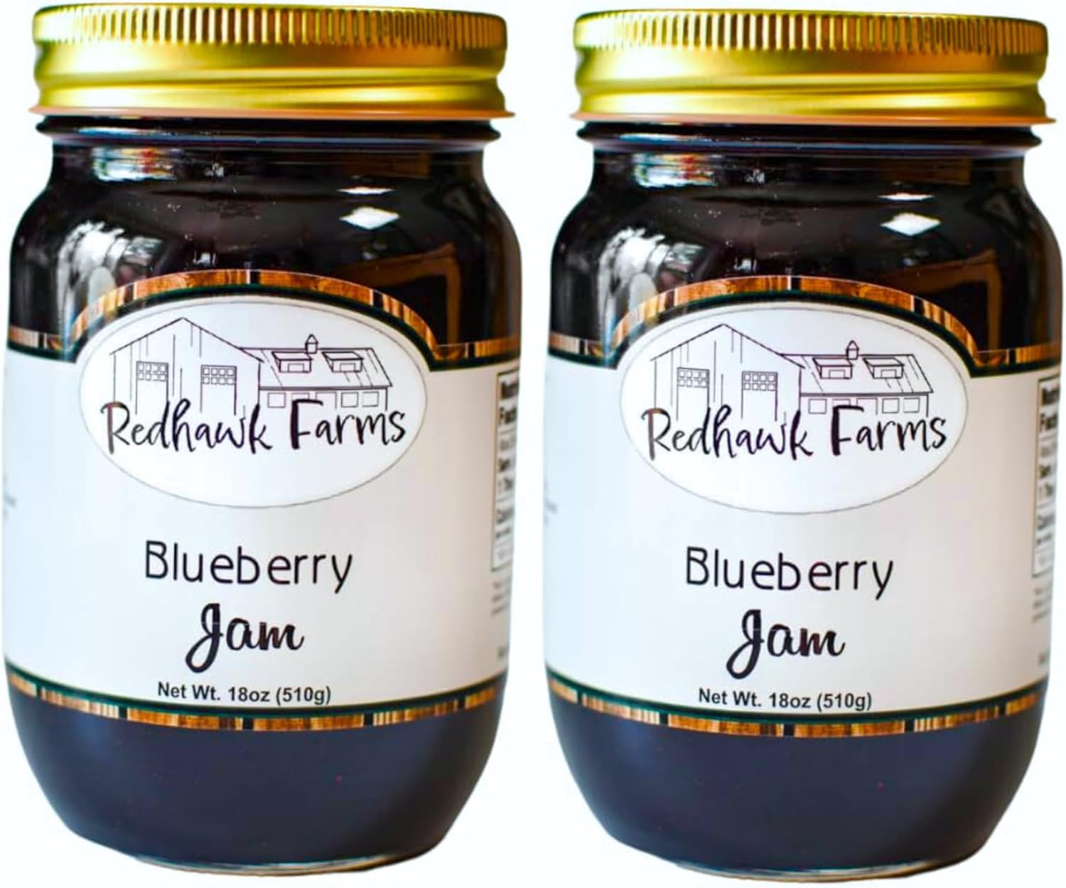 Redhawk Farms Blueberry Jam - Blueberry Preserves - Homemade Jams, Jellies, & Preserves (18 Oz, Pack of 2)