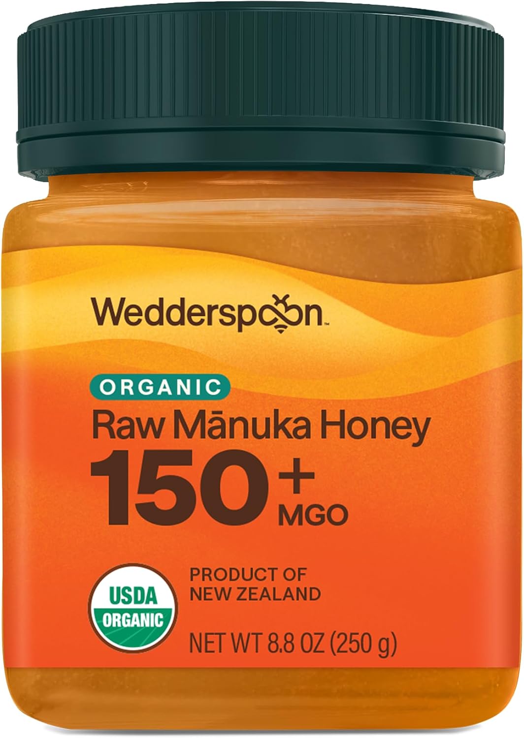 Wedderspoon Organic Raw Manuka Honey 150+ MGO, 8.8 Oz, Unpasteurized New Zealand Honey, Non-GMO, BPA-Free Jar, Superfood & Natural Wellness Support