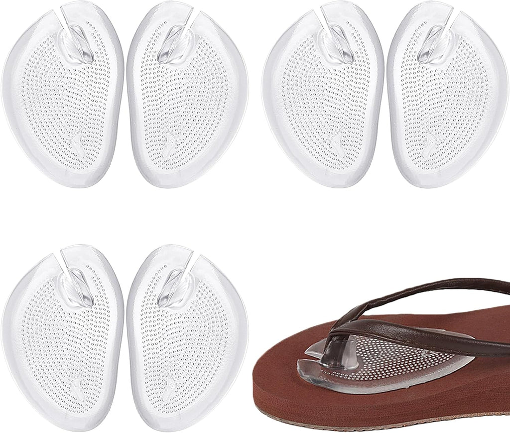 3Pairs Soft Silicone Flip Gel Cushions Pad Toe Protectors for Thong Sandal Flip Flop Gel Inserts Guards Insoles Shoes Grip Pads (Style 1)