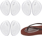 3 Pairs Transparent Silicone Gel Thong Sandal Forefoot Insoles Flip Flops Slippers Cushion Inserts Grip Pad Non Slip Self-Adhesive with Toe Protectors for Men and Women