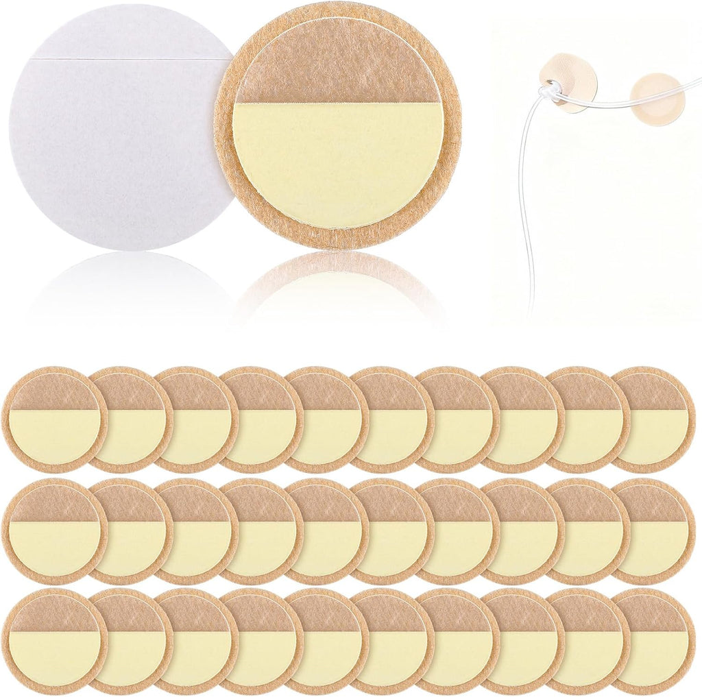Nuanchu 30 Pair Gentle Adhesive Grip Tubing Skin Fixation Gentle Adhesive Grip Nasal Cannula System Beige Adhesives Pads for Secure Cannula Tubing Hold Skin Friendly CPAP Oxygen Accessories