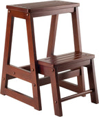 Winsome Beech Wood Double Step Stool, Antique Walnut (94022)