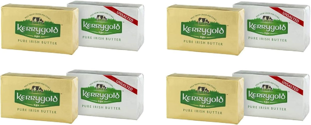 Kerrygold Pure Irish Butter Variety Pack - 4 Salted (8 ounce) and 4 Unsalted (8 ounce)
