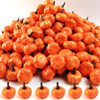 TIHOOD 20PCS Mini Artificial Pumpkins, Fall Harvest Simulation Pumpkins Decor Fake Fruit Home Decor for Halloween Thanksgiving Party Decorations (Orange)