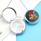 Pill Box Pill Case for Woman Weekly Pill Organizer with 3 Compartments Wooden Wall Center Small Pillbox Pill Container Portable Vitamin Holder Boxes for Travel Medicine Organizer