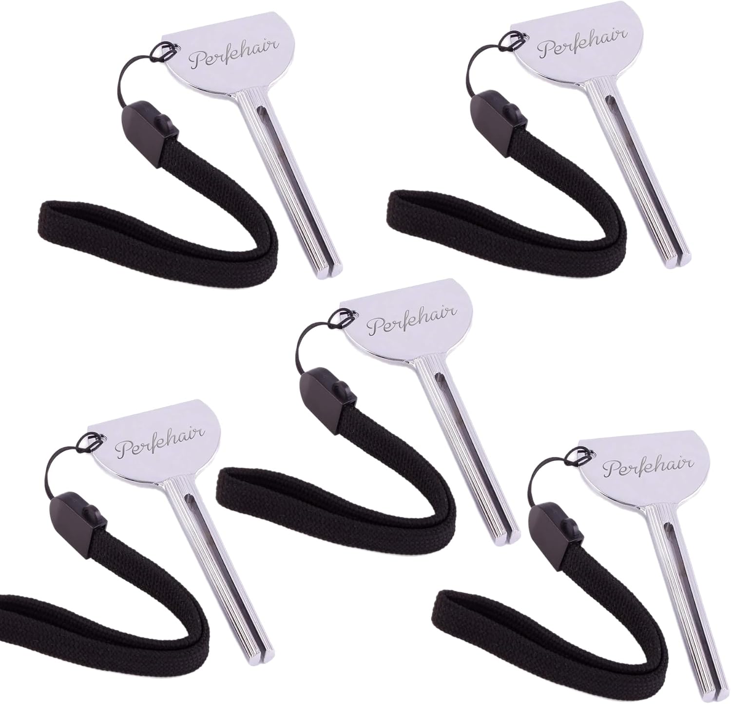 PERFEHAIR 5pcs Tube Toothpaste Squeezer Keys, Metal Hair Dye Color Key Roller Dispenser Wringer Tool
