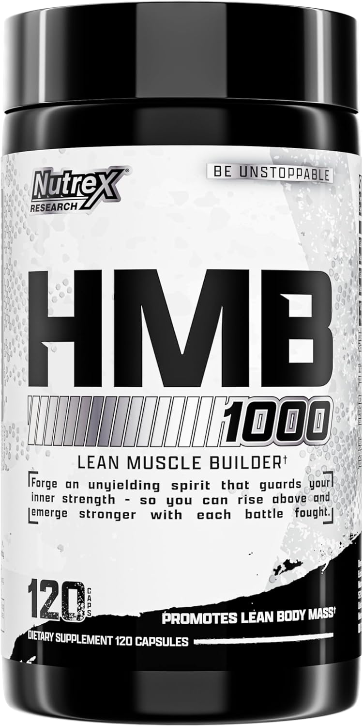 Nutrex Research HMB 1000 MG | Supports Muscle Recovery, Reduce Skeletal Muscle Damage, Increased Strength, Prevent Muscle Loss | 120 Capsules